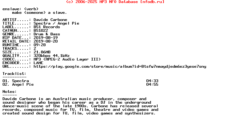 Davide_Carbone-Spectra__Angel_Pie-(BS1022)-WEB-2019