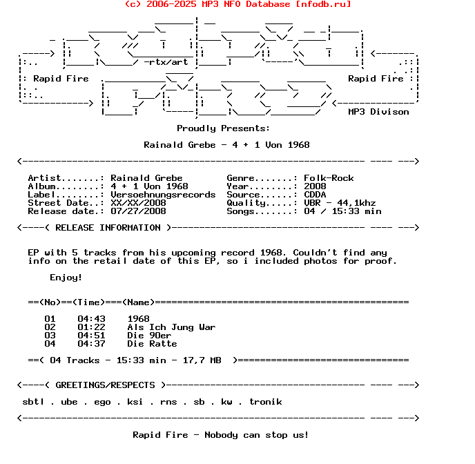 Rainald_Grebe-4_And_1_Von_1968-(EP)-2008-Rpfmp3