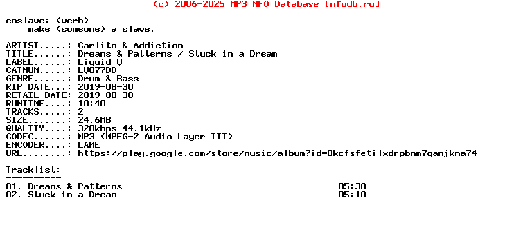 Carlito_And_Addiction-Dreams_And_Patterns__Stuck_In_A_Dream-(LV077DD)-WEB-2019