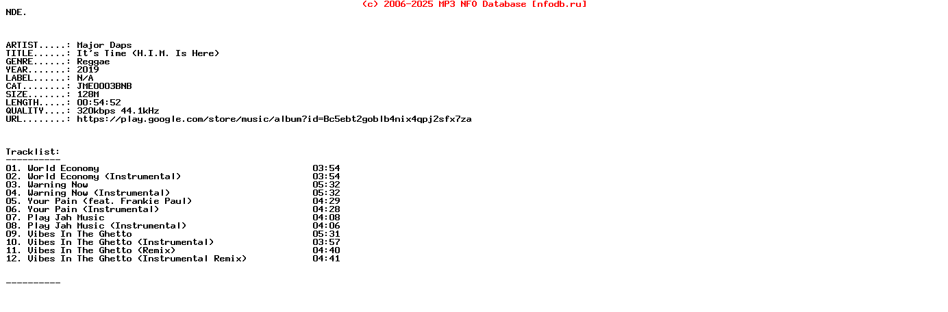 Major_Daps-Its_Time_(H.I.M._IS_HERE)-(JME0003BNB)-WEB-2019
