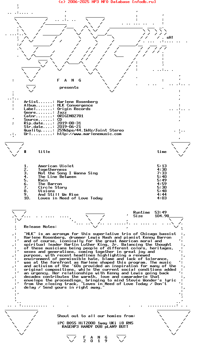 Marlene_Rosenberg-Mlk_Convergence-(ORIGIN82781)-CD-2019