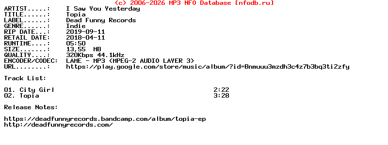 I_Saw_You_Yesterday-Topia-EP-2018