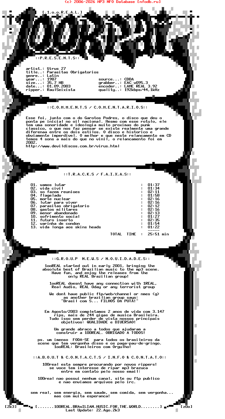 Virus_27-Parasitas_Obrigatorios-Br-1987-100REAL