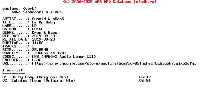 Subsid_And_Msdos-Be_My_Baby-(LD168)-EP-WEB-2019