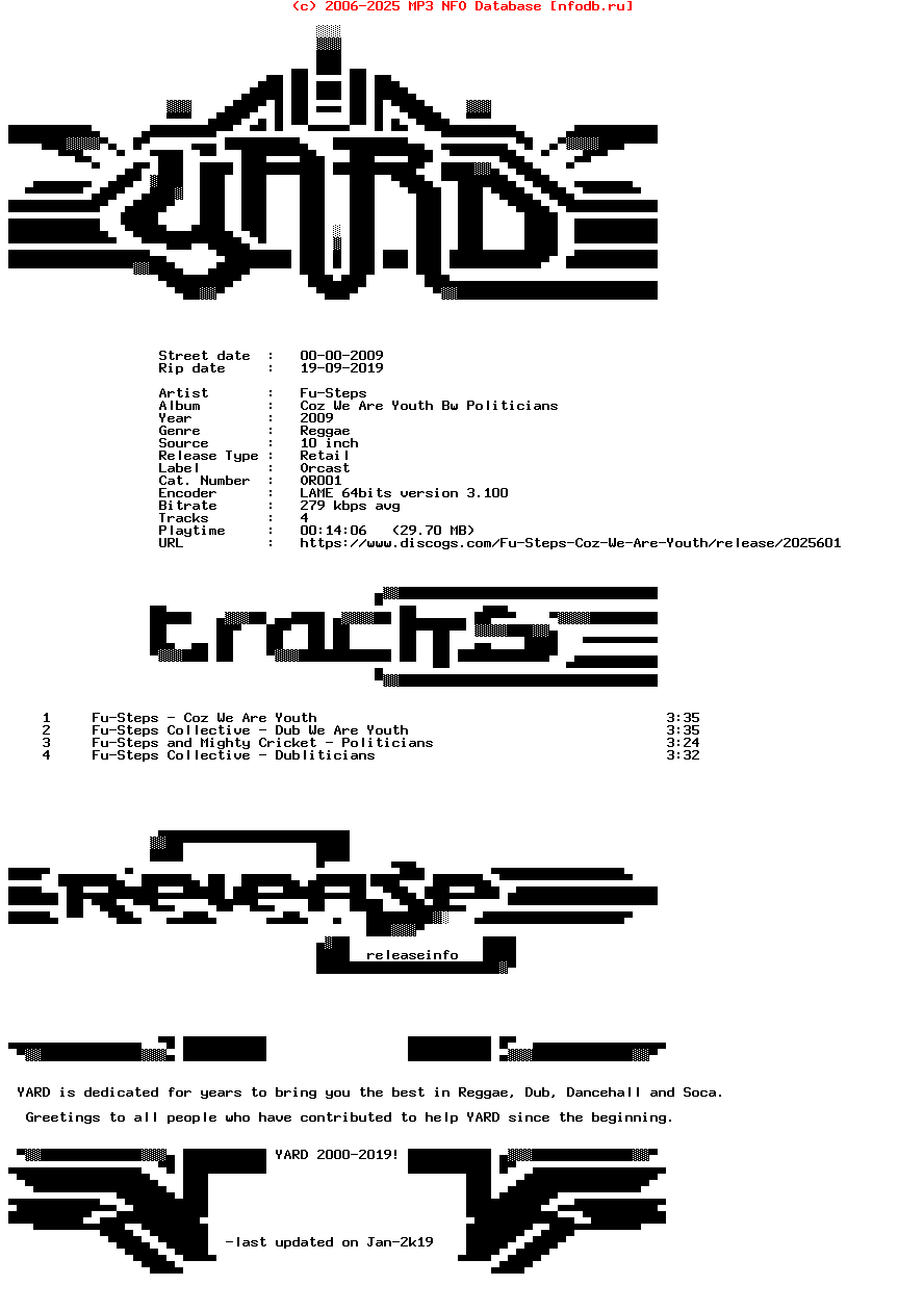 Fu-Steps-Coz_We_Are_Youth_Bw_Politicians-(OR001)-10Inch_Vinyl-2009-YARD