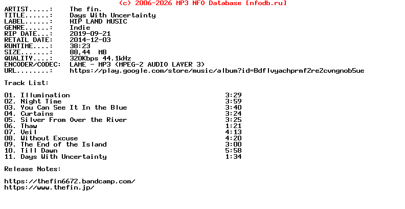 The_Fin.-Days_With_Uncertainty-2014
